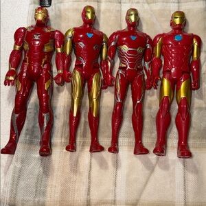 Red and Gold Action Figure Iron Man  11” 1/2 . (4 toys )